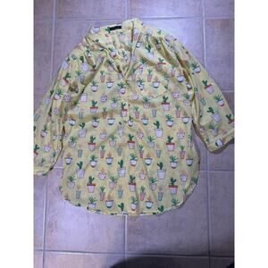 CALS Cactus Casual Loose Fitting Blouse,‎ Size Small